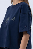 Fifty Pieces-Lacivert Core Oversize Mid Length T-Shirt-T-Shirts-7-milagron.live