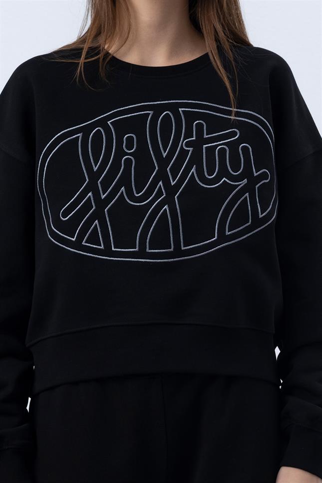 Fifty Pieces-Siyah Core Mid Length Sweatshirt-Sweatshirts & Hoodies-2-milagron.live