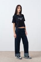 Fifty Pieces-Siyah Fiyonk Detaylı T-Shirt-T-Shirts-3-milagron.live