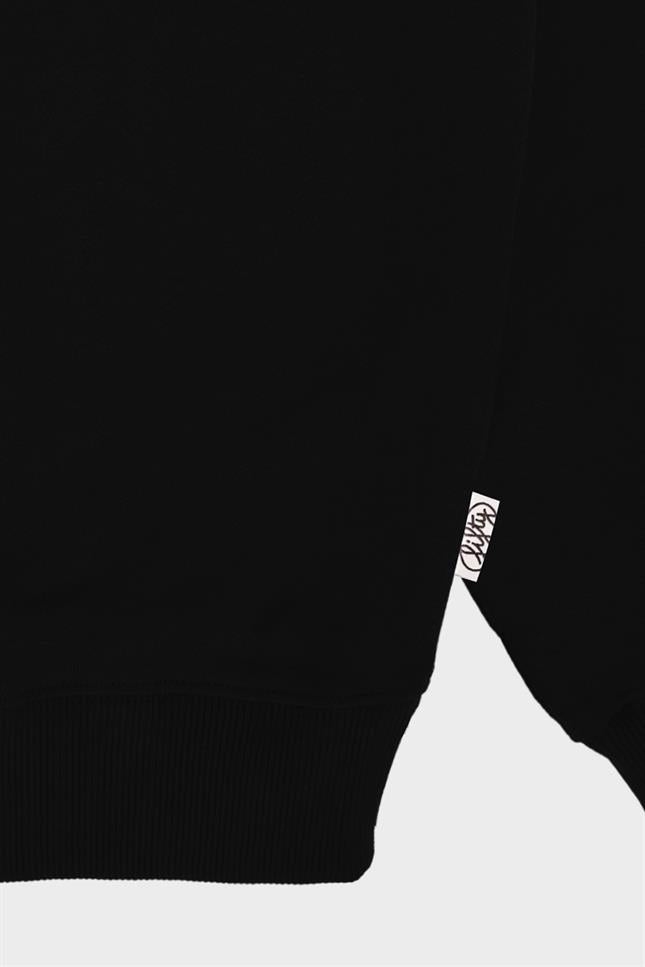 Fifty Pieces-Siyah Oversize Sırt Baskılı Sweatshirt-Sweatshirts & Hoodies-11-milagron.live