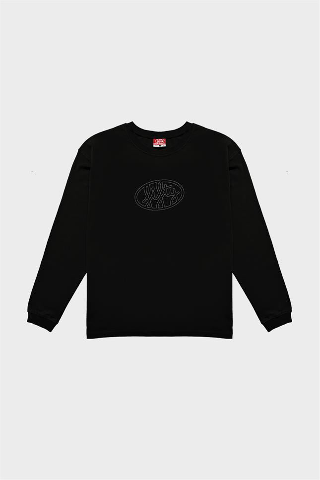 Fifty Pieces-Siyah Uzun Kollu Oversize T-Shirt-T-Shirts-4-milagron.live