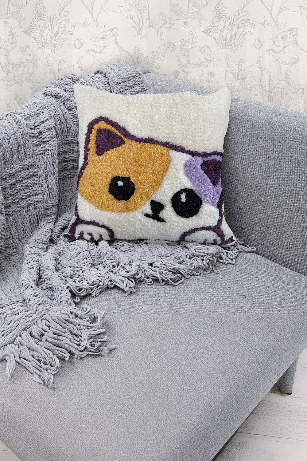 Fille á Fille Design Studio-Cat Yastık-Kırlent-3-milagron.live