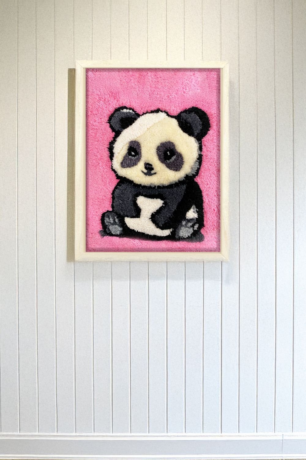 Fille á Fille Design Studio-Panda Tufted Artwork Tablo-Tablo-1-milagron.live