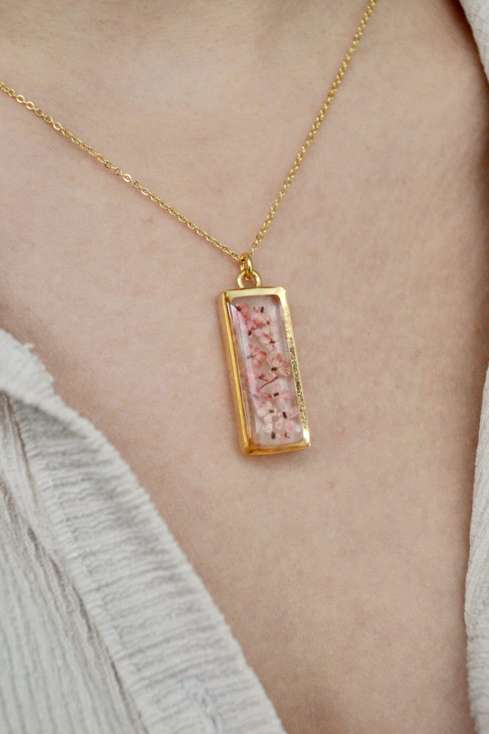 Fiorel Design-Depth Of Pink Rectangle Kolye-Kolye-2-milagron.live