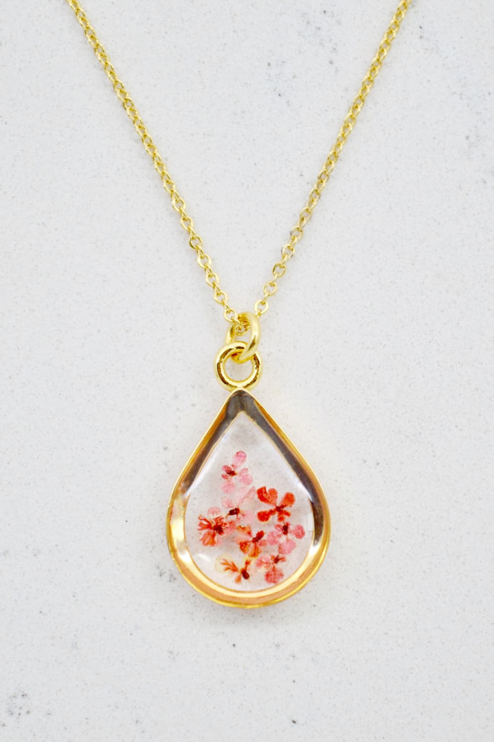 Fiorel Design-Depth Of Pink Teardrop Kolye-Kolye-3-milagron.live