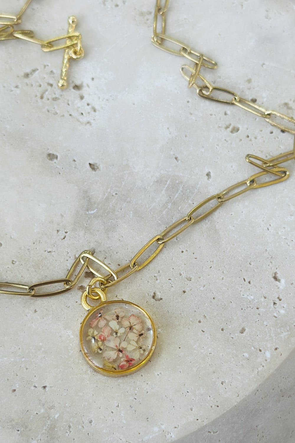Fiorel Design-Golden Gardem Circle - Light Pink-Kolye-1-milagron.live
