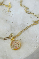 Fiorel Design-Golden Gardem Circle - Light Pink-Kolye-1-milagron.live