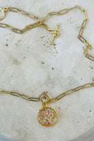 Fiorel Design-Golden Gardem Circle - Light Pink-Kolye-3-milagron.live