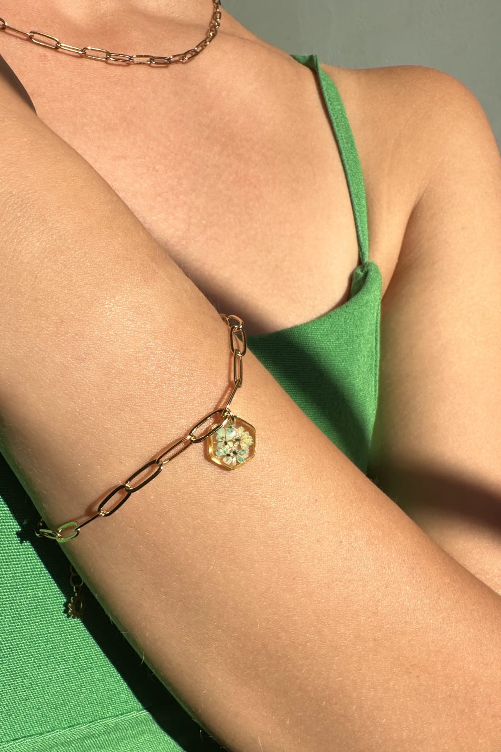 Fiorel Design-Golden Garden Hexagon - Blue Bileklik-Bileklik-2-milagron.live