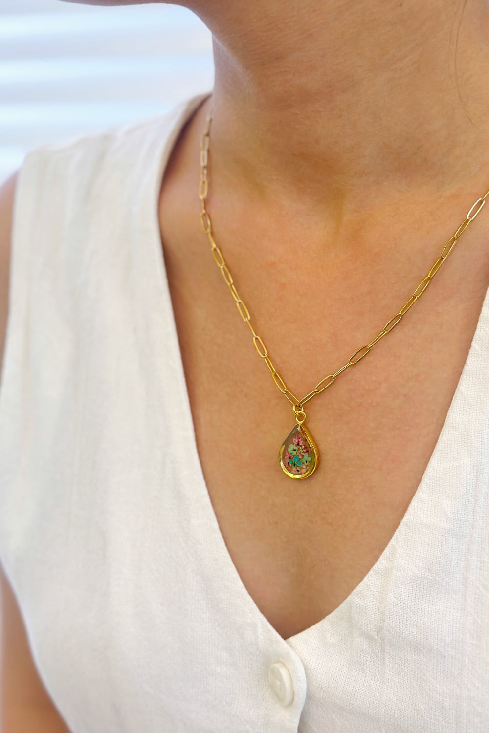 Fiorel Design-Golden Garden Teardrop - Ocean-Kolye-2-milagron.live