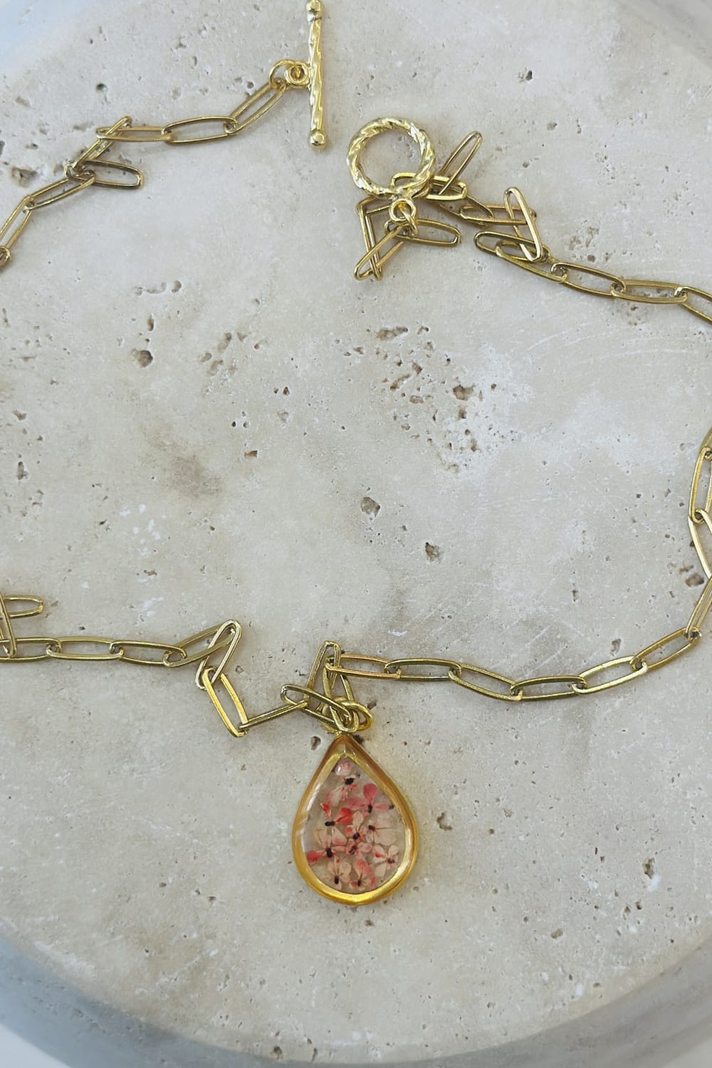 Fiorel Design-Golden Garden Teardrop - Pink-Kolye-3-milagron.live
