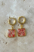 Fiorel Design-Teeny Weeny Drop Square - Pink-Küpe-1-milagron.live