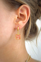 Fiorel Design-Teeny Weeny Drop Square - Pink-Küpe-2-milagron.live