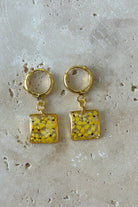 Fiorel Design-Teeny Weeny Drop Square - Yellow-Küpe-1-milagron.live