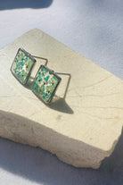 Fiorel Design-Teeny Weeny Square Rhodium - Blue-Küpe-3-milagron.live