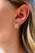Fiorel Design-Teeny Weeny Square Rhodium - White-Küpe-2-milagron.live