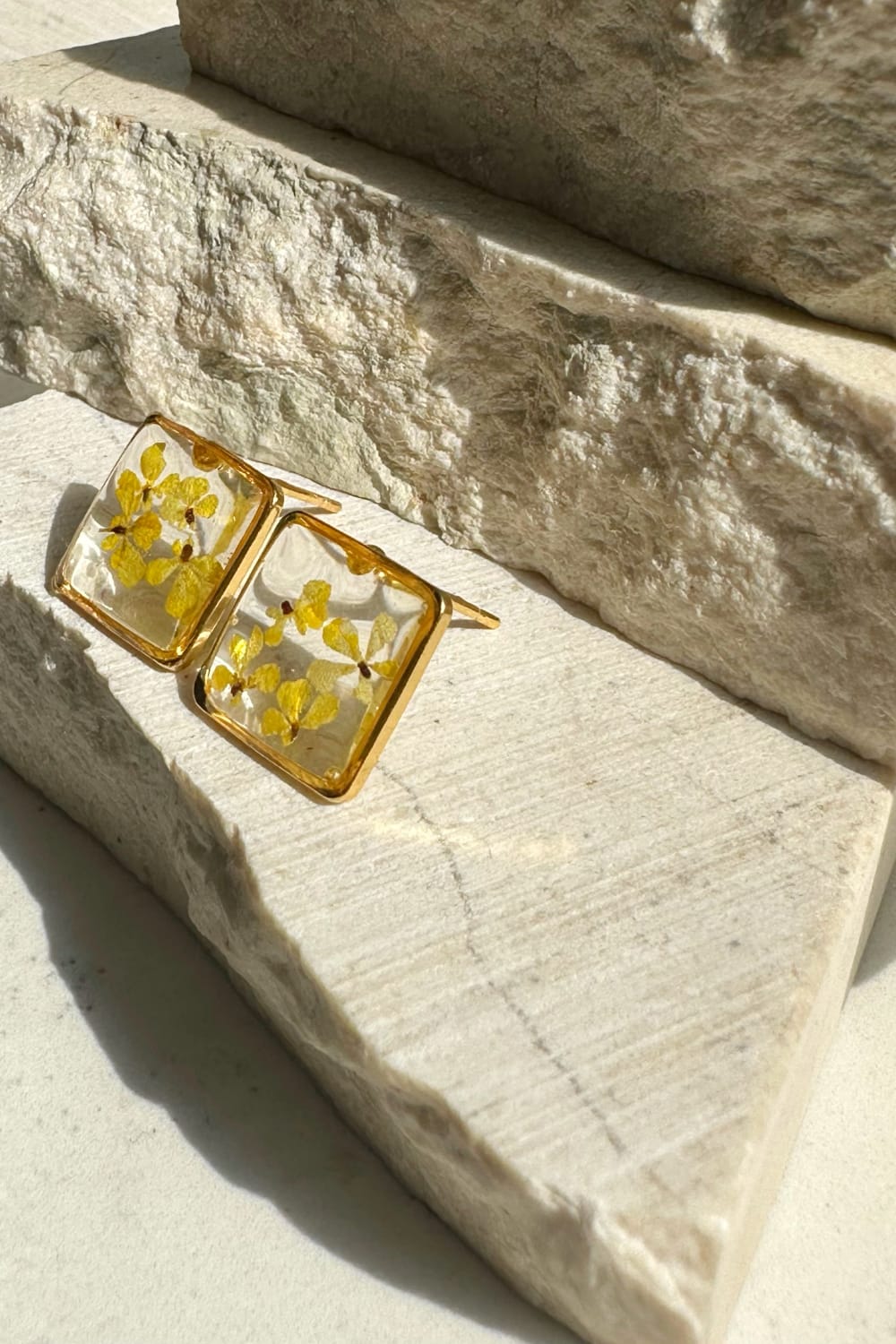 Fiorel Design-Teeny Weeny Square - Yellow Küpe-Küpe-3-milagron.live