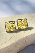 Fiorel Design-Tiny Garden Square Rhodium - Yellow-Küpe-1-milagron.live