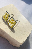 Fiorel Design-Tiny Garden Square Rhodium - Yellow-Küpe-3-milagron.live