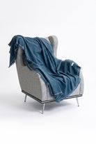 Frig Püsküllü Koltuk Şalı | %100 Pamuk Gofre Dokuma Throw | 130x170 cm