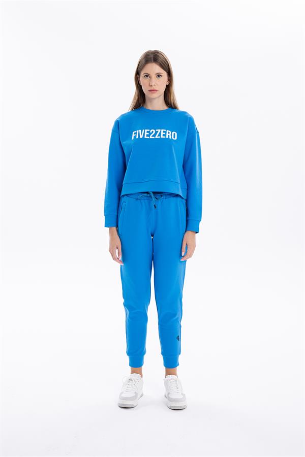Bisiklet Yaka Numeroloji Baskılı Kadın Sweatshirt