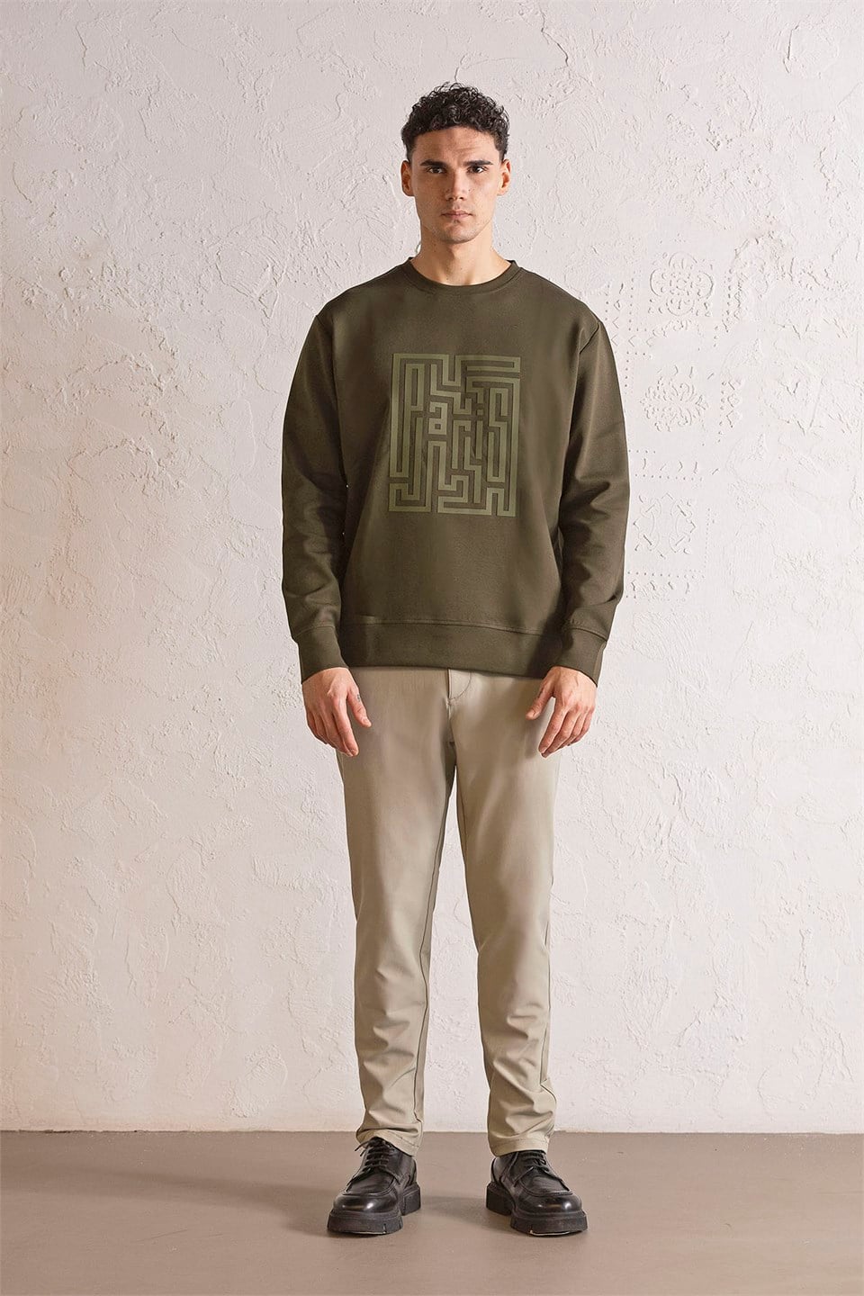 GMG Firenze-Bisiklet Yaka Kabartma Baskılı Erkek Sweatshirt-Winter'26-1-milagron.live