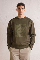 GMG Firenze-Bisiklet Yaka Kabartma Baskılı Erkek Sweatshirt-Winter'26-4-milagron.live