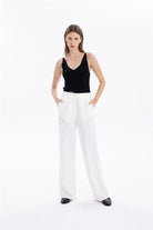 GMG Firenze-V Yaka Slim Fit İnce Askılı Triko Kadın Atlet-Summer'25-10-milagron.live