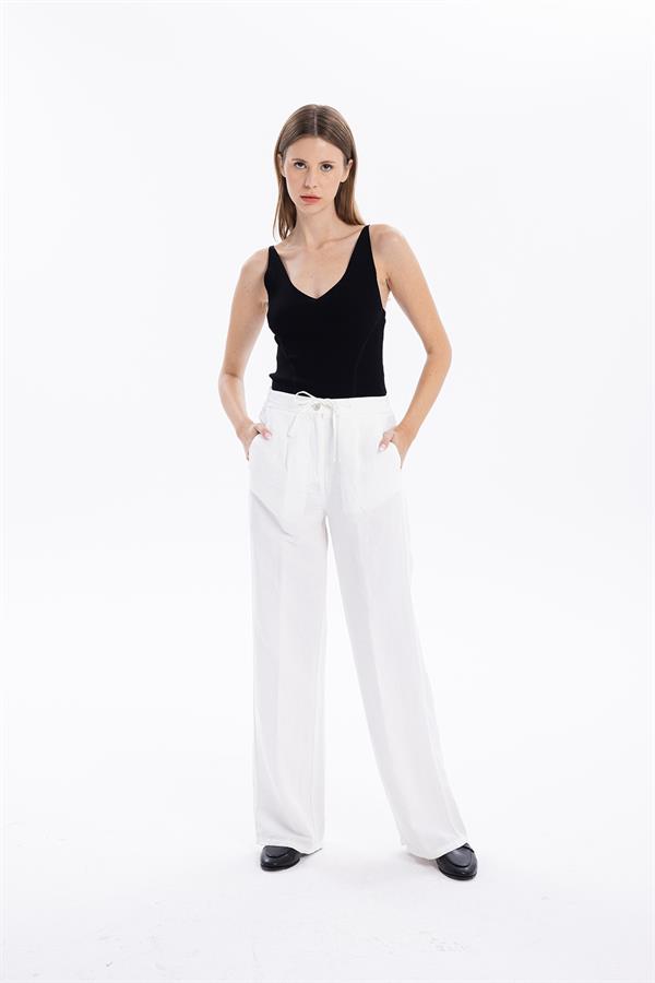 GMG Firenze-V Yaka Slim Fit İnce Askılı Triko Kadın Atlet-Summer'25-10-milagron.live