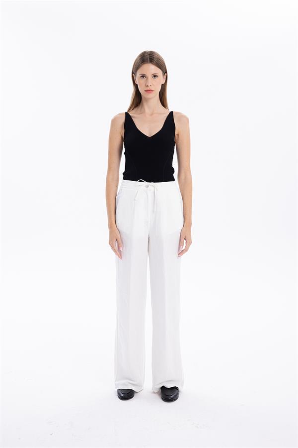 GMG Firenze-V Yaka Slim Fit İnce Askılı Triko Kadın Atlet-Summer'25-9-milagron.live
