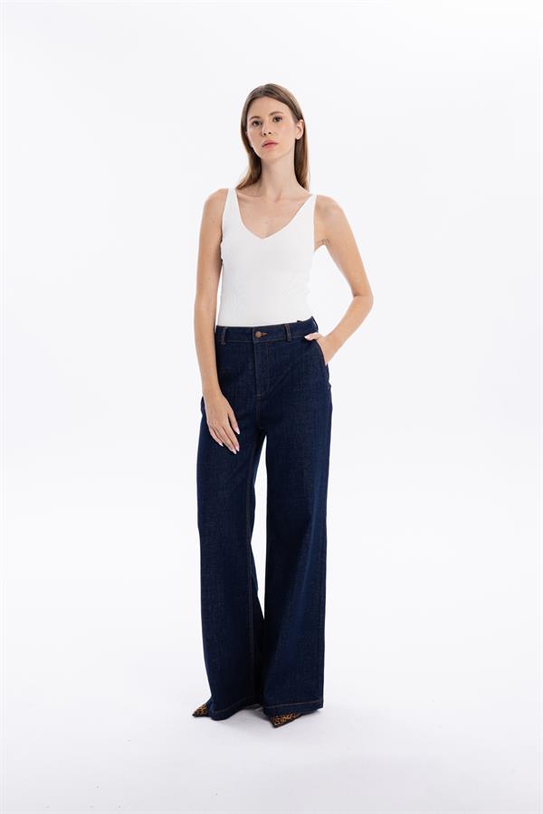 GMG Firenze-Yüksek Bel Wide Leg Bol Paça Denim Kadın Jean Pantolon-//Özel Fi̇yatlar-10-milagron.live