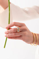 Gal İstanbul-Two Stone Ring Gold-Yüzük-2-milagron.live