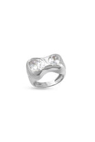 Gal İstanbul-Two Stone Ring Silver-Yüzük-1-milagron.live
