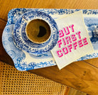 But First Coffee Desenli Kokteyl Peçete - 1 Adet Lila Pembe