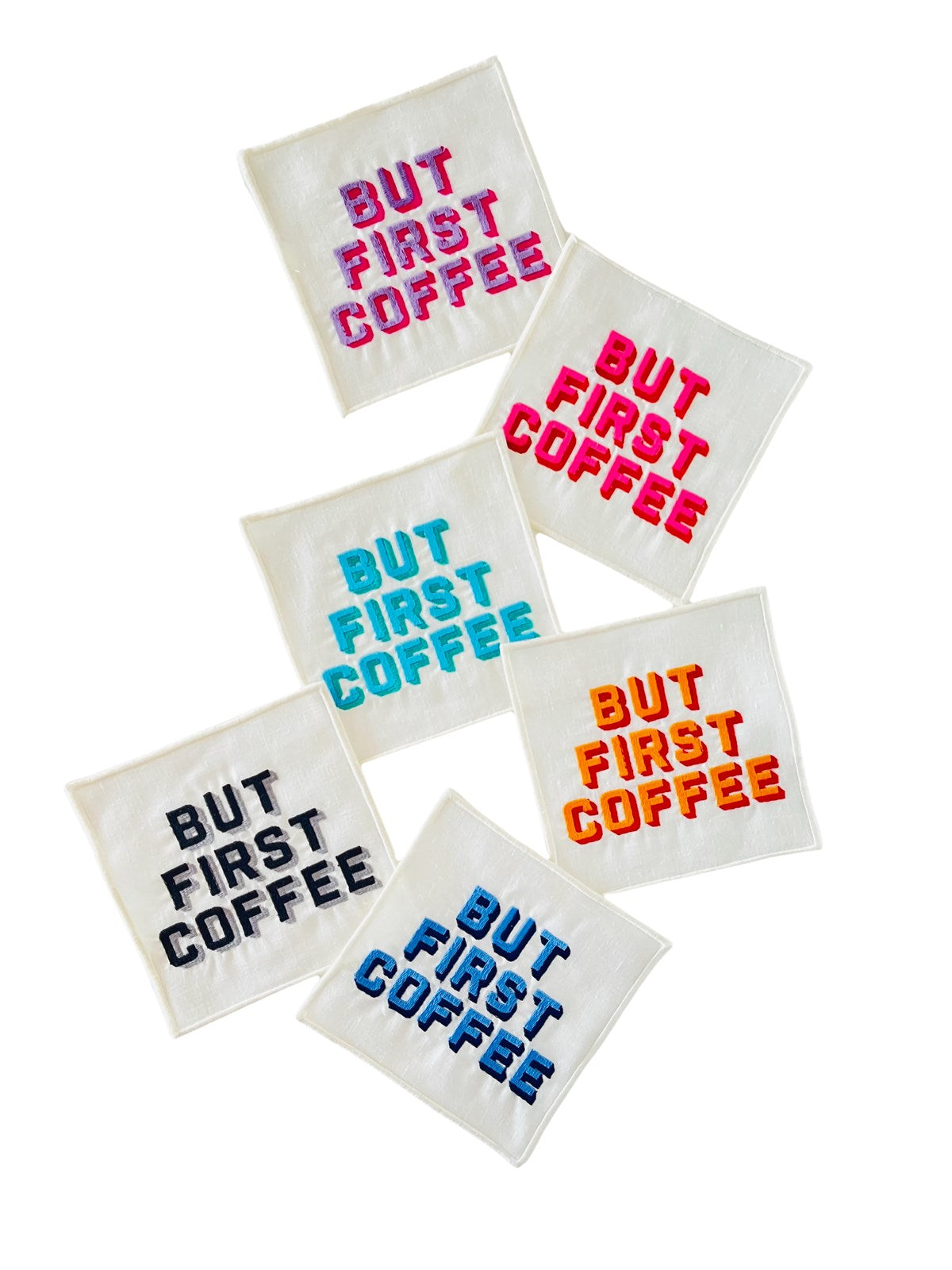 But First Coffee Desenli Kokteyl Peçete - 1 Adet Mavi