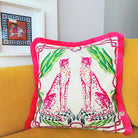 Dekoratif Çita Desenli Kadife Kırlent Kılıfı ( 45 cm x 45 cm )