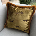 Dekoratif Leopar Desenli Gold Kadife Kırlent Kılıfı 45 x 45 cm