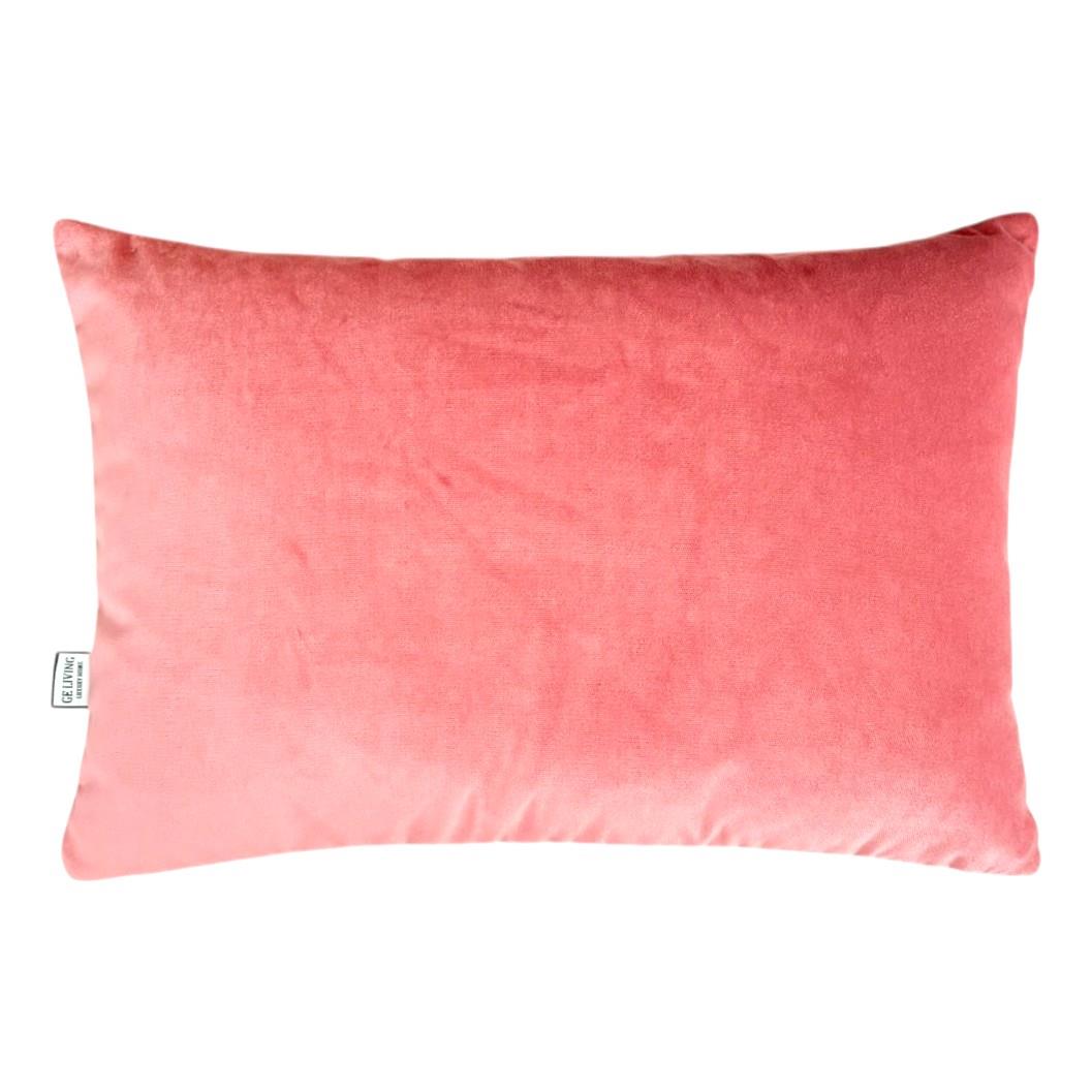 Dekoratif Leopar Desenli Pembe Kadife Kırlent Kılıfı 35 x 50 cm