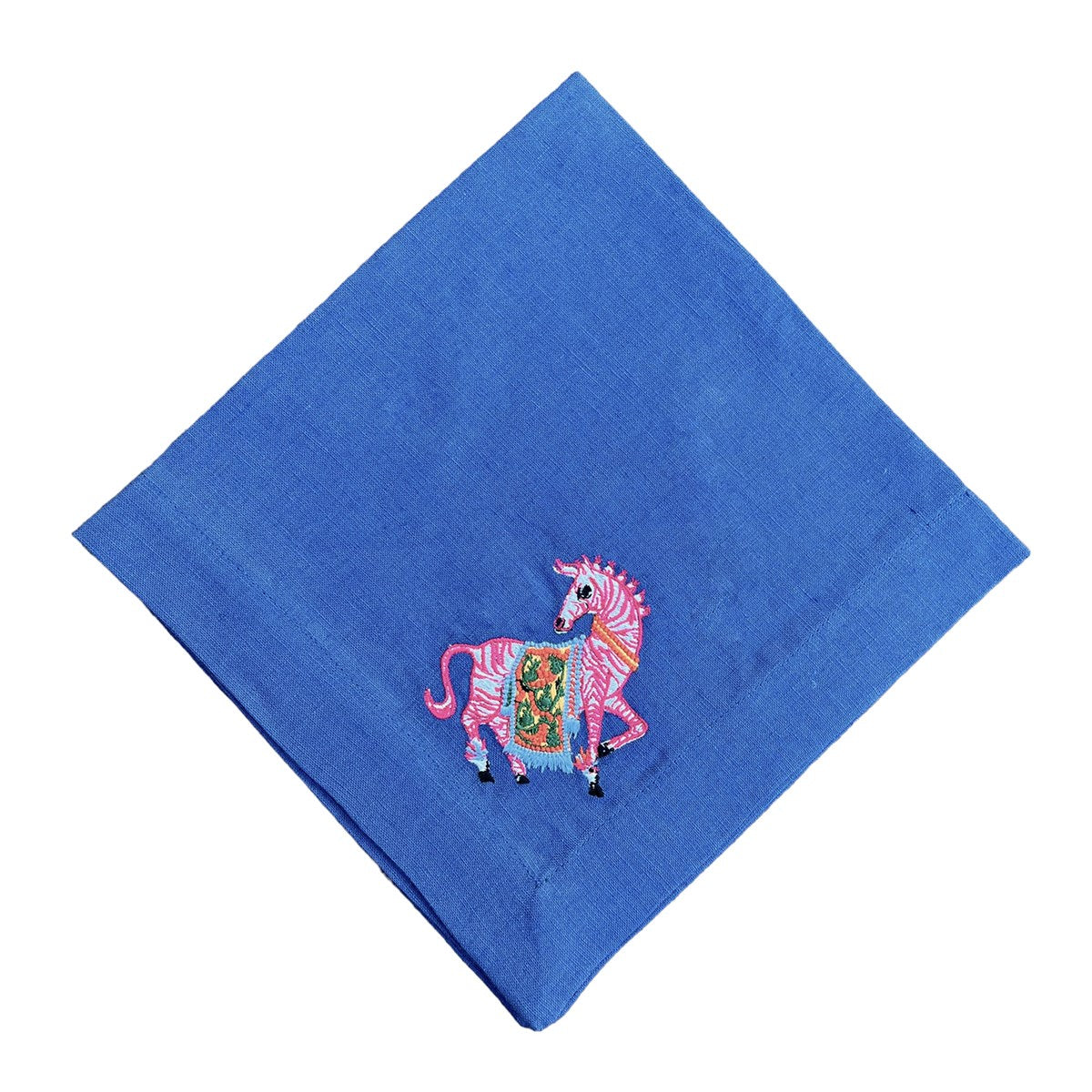 Dekoratif Pembe Zebra Desenli Lacivert Servis Peçetesi ( 1 Adet )