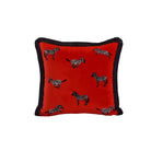 Dekoratif Zebra Desenli Kırmızı Kadife Kırlent Kılıfı 45 x 45 cm