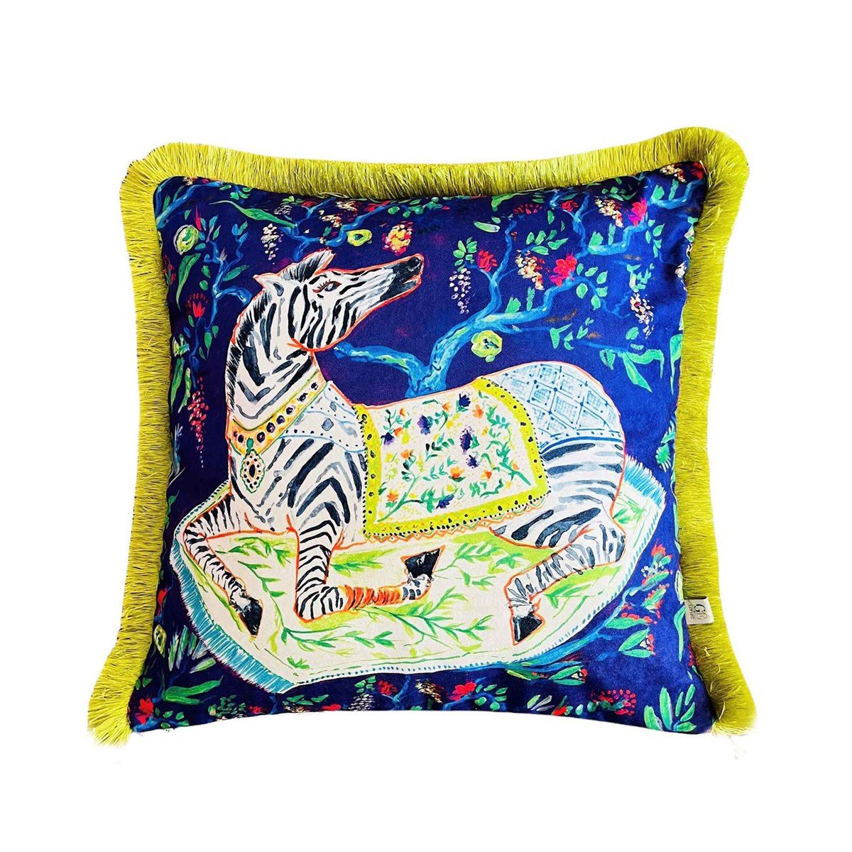 Dekoratif Zebra Desenli Kadife Kırlent Kılıfı ( 45 cm x 45 cm )