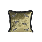 Dekoratif Zebra Desenli Yeşil Kadife Kırlent Kılıfı 45 x 45 cm