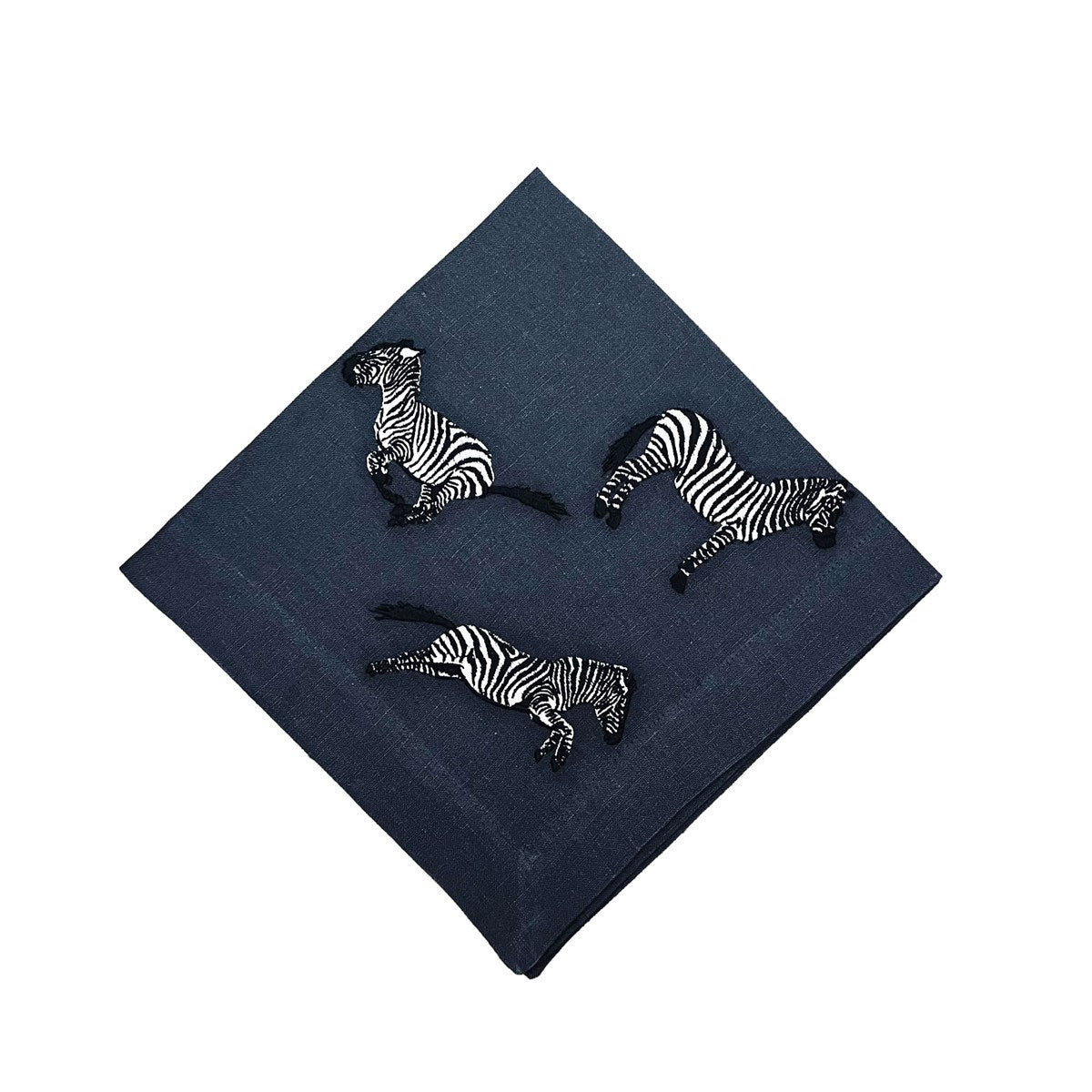 Dekoratif Zebra Desenli Antrasit Gri Servis Peçetesi - 2 Adet