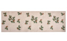 Kozalak Desenli Dekoratif Bej Keten Runner -  40 cm 120 cm