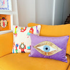 Yılbaşı Temalı Krem Kadife Kırlent Kılıfı 45 x 45