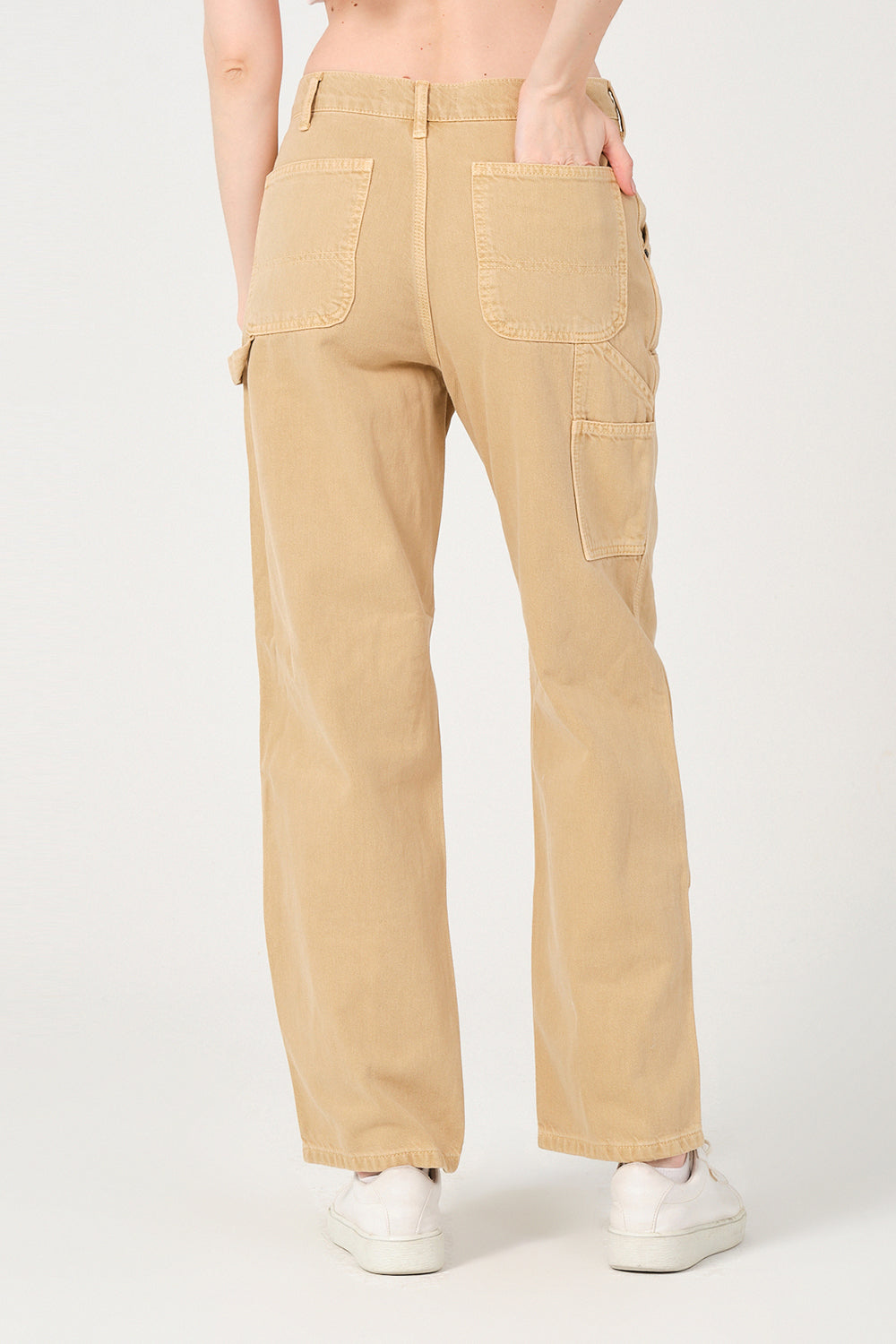 Gennaro-Carpenter Pants - Women Camel-Kot Pantolon-2-milagron.live