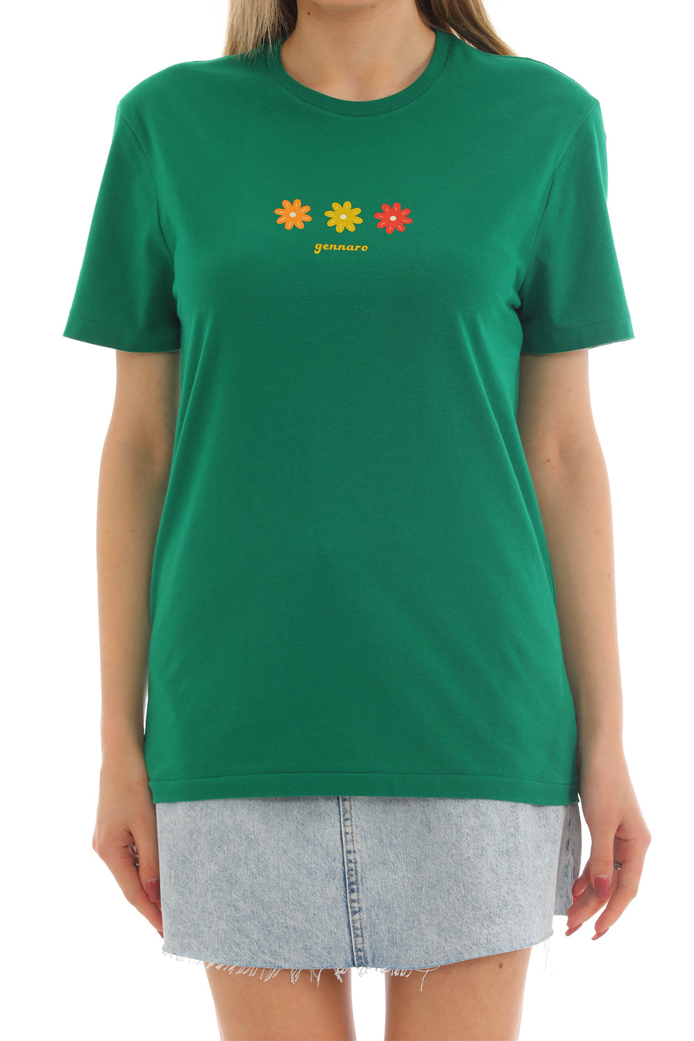 Gennaro-Flower T-shirt - Yeşil-T-Shirts-2-milagron.live