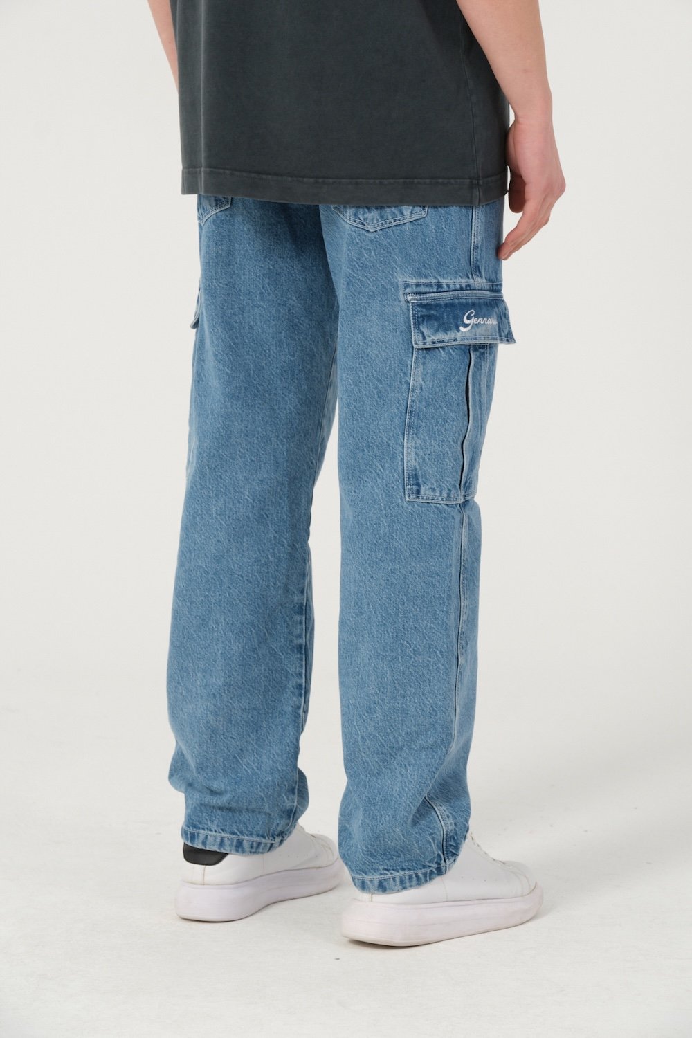 Gennaro-Relax Fit Denim Kargo-Kot Pantolon-4-milagron.live
