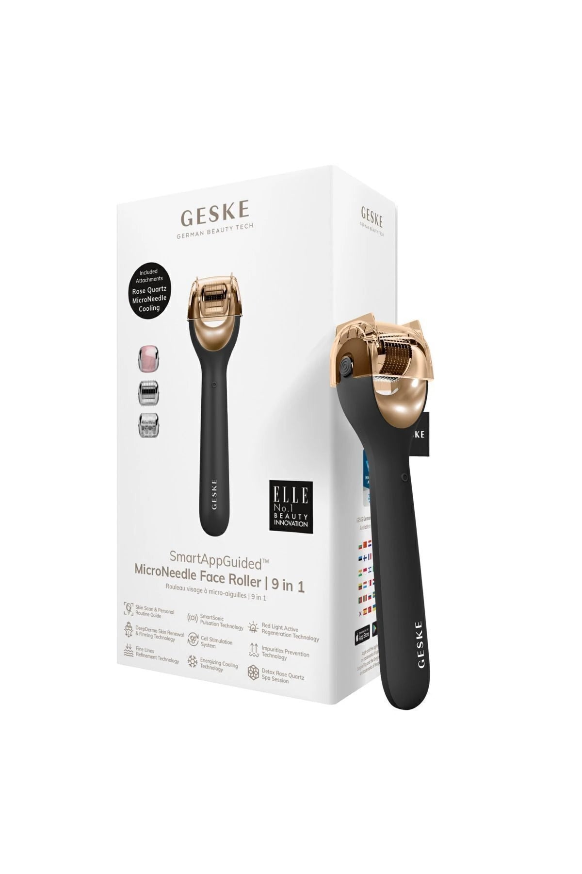 Geske-Mikro İğneli, Buz Başlığı, Pembe Kuvars Başlıklı Dermaroller Cihaz | Micro Needle Face Roller-Cilt Bakım Aletleri-24-milagron.live
