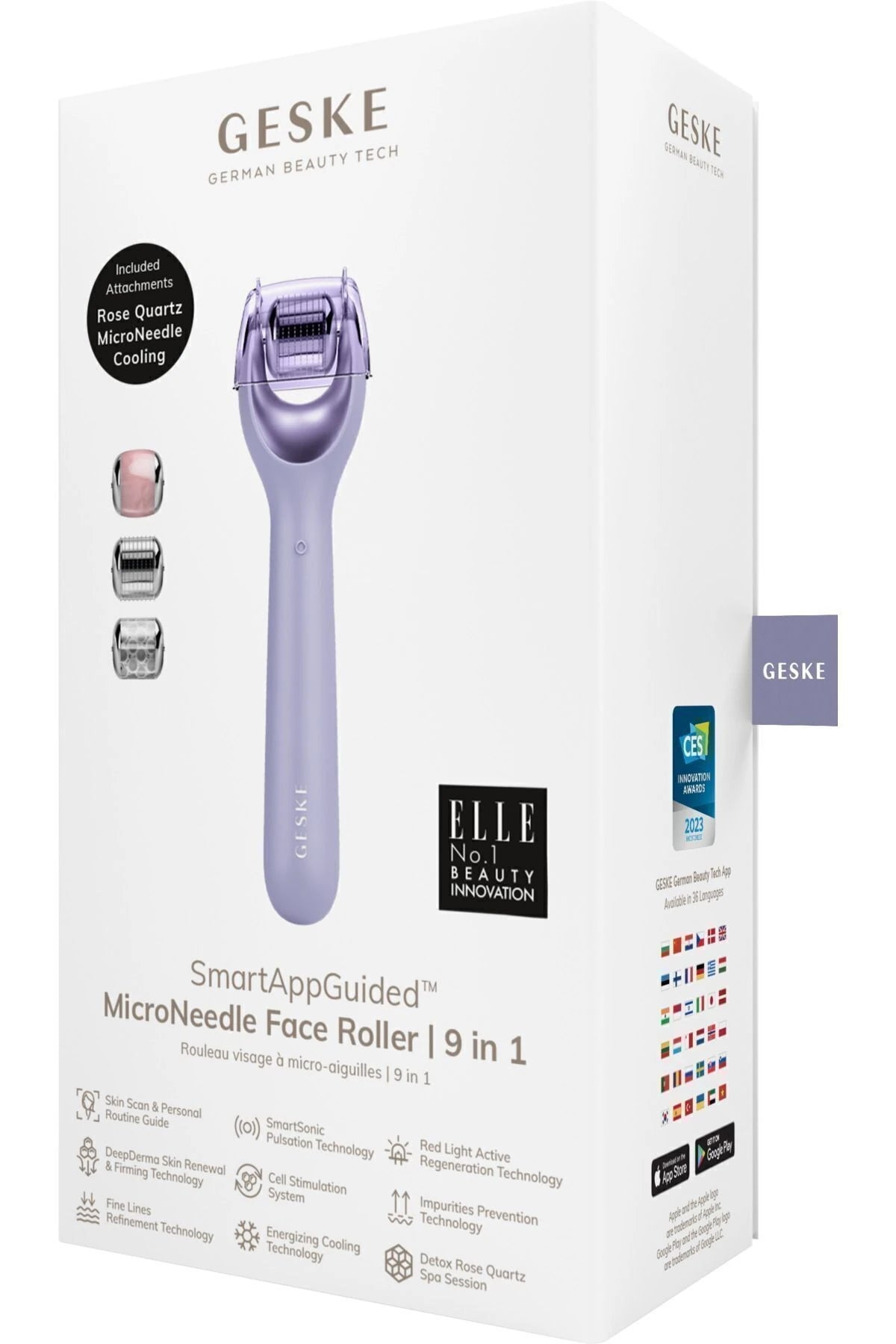Geske-Mikro İğneli, Buz Başlığı, Pembe Kuvars Başlıklı Dermaroller Cihaz | Micro Needle Face Roller-Cilt Bakım Aletleri-30-milagron.live